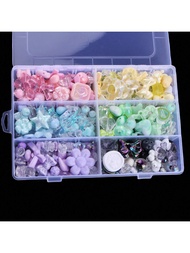 360g/12.7oz/Box Mixed Style Acrylic Butterfly Flower Star-Shaped Loose Beads For DIY Jewelry Making,