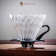 BREWISH Barista V60 Inspired Coffee Dripper Filter Glass Hand Drip Coffee Espresso Coffee Filter Dri