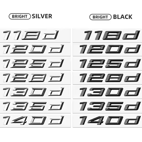 Car ABS Trunk Letter Logo Badge Emblem Decal Sticker For BMW 1 Series 116d 118d 120d 125d 130d 135d 
