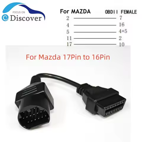 NEW For Mazda 17Pin to 16Pin OBD2 OBD II Cable Connector Cable for Mazda 17 Pin Connect Adapter High