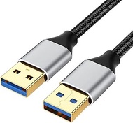 1.5 ft USB A to USB A Cable, USB Male to Male, Braided 5Gbps 3.0 USB Type A to Type A Chord