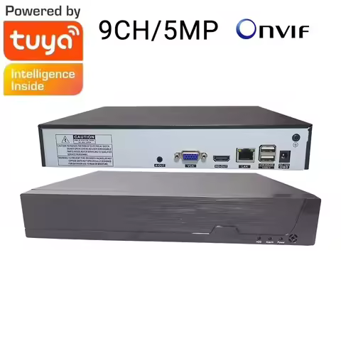 Tuya Smart Onvif 9CH/5MP H.265 Video Surveillance NVR Recorder Motion Detect Recorder for IP Camera