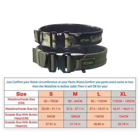 50cm 2 inch Width Ronin Style Tactical Molle Belt Outdoor Hunting Double Layer Belt Molle System Bel