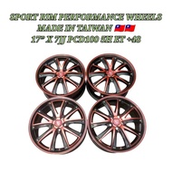 Sport Rim Performance Wheels 17 Inch 5 Hole PCD100 7JJ Offset +48 New Alza Wish Veloz Caldina Prius 