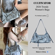 CULTIVATOR Original Y2K Baddie Moto Bag Sweet & Edgy Retro Versatile Shoulder Crossbody Underarm Bag