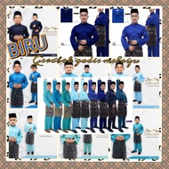 DEWASA 4XL HINGGA KANAK 2 BAYI TEMA BIRU BAJU MELAYU SEDONDON NAVY DARK ROYAL CYAN SKY BABY TIFFANY 