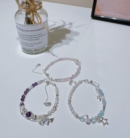 天然水晶手鍊 | 天然珍珠 X 水晶手鍊 海藍寶|紫水晶|粉水晶