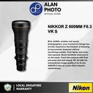 Nikon NIKKOR Z 800mm F6.3 VR S Lens for Nikon Z9 Z8 Z7 ii Z6 ii Z5 Zfc Z30 | Nikon Singapore Warranty