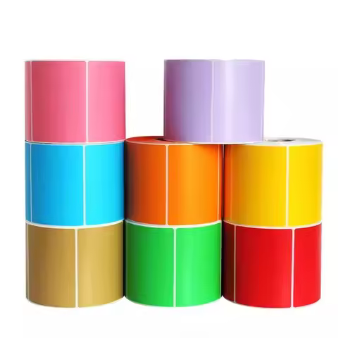 Color Thermal Label Paper Code Price Label Thermal Printer Roll Waterproof and Oil Proof Adhesive Of