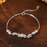 JYJIAYUJY 100% กำไล S925เงินสเตอร์ลิงแท้ทั้งหมดมีในสต็อก55มม. คุณภาพสูงดอกไม้ Wisteria แฟชั่นแพ้ง่าย