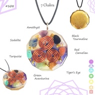 Orgonite necklace 7 chakra scratch energy health