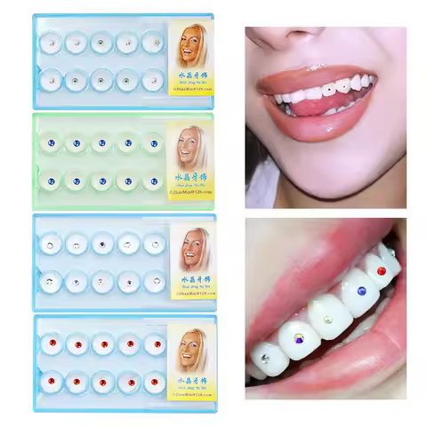 10pcs/box Dental Diamond Crystal Ornaments Jewelry Gem Tooth Material Teeth Whitening Beautiful Shin