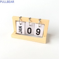 PULLBEAR Mini Calendar, Simulation Creative Office Desk Decoration, Bedroom Wooden Model Small Desk Calendar Dolls