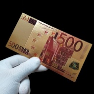 Brand New Classic Simulation Euro 500 Gold Foil Craft Foreign Currency Collection Creative US Dollar