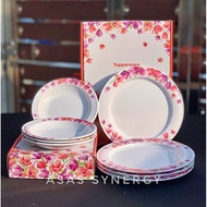 Tupperware Garden Bloom Melamine Plates - Set Pinggan Raya + FREE GIFT
