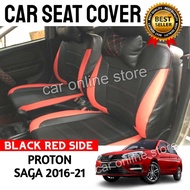 Proton Saga VVT 2016 Seat Cover PVC Leather Black Red Side