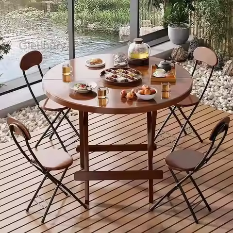 Round Foldable Room Living Table Table Round/square Multipurpose Office Kitchen Table 60/70/80/100cm