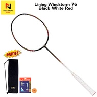 Windstorm 76 Black White Red Badminton Racket