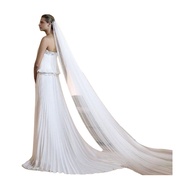 Bridal Veil Mesh Single-Layer Extra Long Wedding Banquet Beautiful Bride Veil Party Veil with Comb G