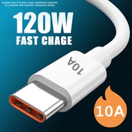 10A 120W Type C USB Cable Super Fast Charge Cable for Huawei Mate 40 Xiaomi Samsung Honor 50 Quick Charge USB C Cables Data Cord