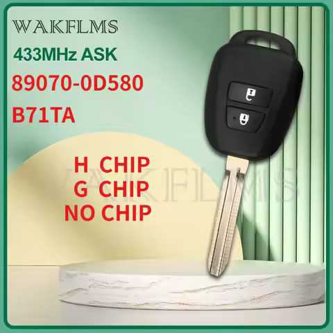 For Toyota Yaris Verso RAV4 2011 2012 2013 2014 2015 with G H Chip 2 Buttons Remote Car Key 433MHz 8