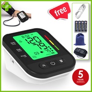 Blood Pressure Monitor Digital Full Set BP Monitor Digital With Charger USB Powered Automatic Blood Pressure Monitor One-Key Operation BP Monitor Heart Rate Monitoring For Family Health Free Battery Cable