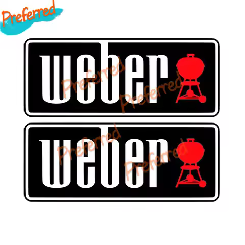 2X WEBER LOGO DECAL STICKER CAR TRUCK VEHICLE GRILL BBQ Car Sticker Windshield Bumper Decal Quality 