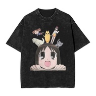 【 Azumanga】graphic 100% Heavyweight cotton Washed short-SLEEVE T-shirt for men