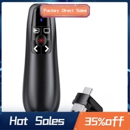 Powerpoint Presentation Clicker with 2-In-1 USB Type C, Rechargeable Wireless Page Turner Fly Mouse 