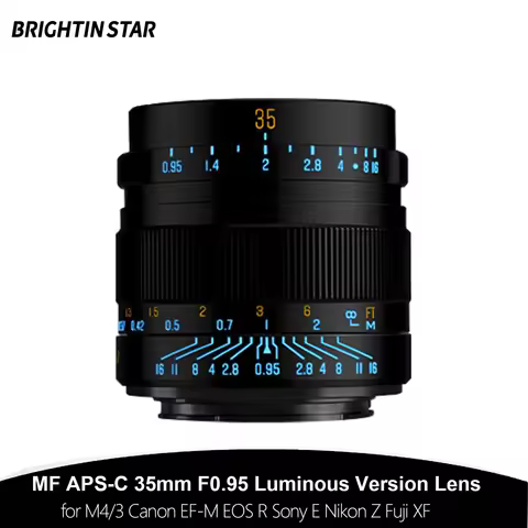 Brightin Star 35mm F0.95 APS-C Large Aperture Manual Focus Lens for Fuji X Sony E NikonZ Canon EOS-M