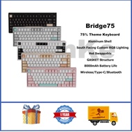 Bridge75 Wireless Mechanical Keyboard 75% GASKET RGB Hot Swappable Custom Mechanical Keyboard Suppor