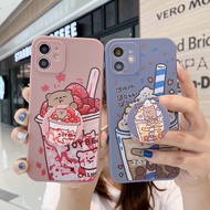 OPPO A5 2020 A9 2020 A5s A53 A3S A31 A52 A83 A92 A93 A12e A12 A15 A15S F1S F5 F5 Youth F9 F11 Reno 4F Reno A39 A57 R9s R9 R11 R17 Lovely Bear Cartoon Case Motif Ice cream TPU Cover