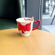 Starbucks Cup Starbucks Valentine's Day Series Cat Ribbon Bow Ceramic High-value Small Fresh Mug