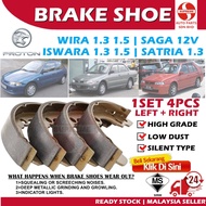 S2U Rear Brake Shoe Proton Wira 1.3 1.5 Satria Saga 12V Iswara LMST Car Brake Part Pam Kasut Brek Lining Belakang Kereta