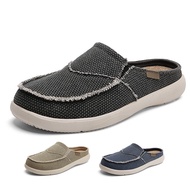 Ultralight Men's linen Half shoes slip ons Causal shoes size39-47