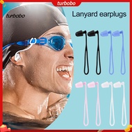 turbobo Silicone Swimming Earplugs with Tether Cord – Anti-Lost Waterproof Earplugs for Swimming, Sc