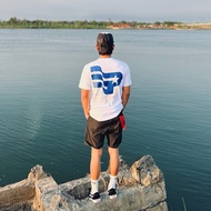 POSIONSTAR.CO - CURVED FLAG STAR LOGO WHITE TSHIRT Baju T Shirt Lelaki T Shirt Lelaki Baju Lelaki