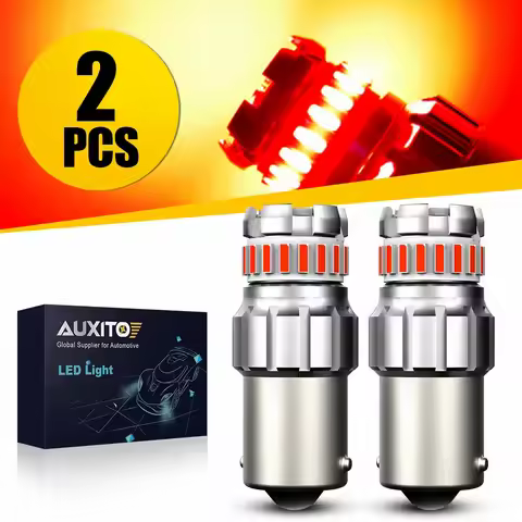 AUXITO 2Pcs P21W BA15S LED Red Stop Brake Light 1156 1157 7507 P21/5W Car Bulb LED Lamp Reverse Brak