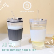 [NARAE]JI Yu Office Takeaway Cup Aesthetic Clear Water Drinking Bottle Cup Tumbler Bottle Minimalist Coffee Drink Starbucks Aesthetic Transparent Water Tumbler
