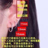 S999 Pure Silver Earring Studs Minimalist Cold Wind Style Round Earring Studs Fashionable Womens Ear