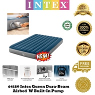 64189 Intex Queen Dura-Beam Airbed 16.5in Height Fiber-Tech Construction Built-In Pump Plush Surface