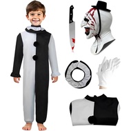 Kostum Badut Kanak-Kanak, Kostum Pembunuh Menakutkan, Topeng Seram, Kostum Cosplay Halloween untuk K