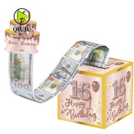 QIUJUU Money Roll Gift Box,  Party Money Bouquet Birthday Pull-Out Money Gift Box,  Interactive Desi
