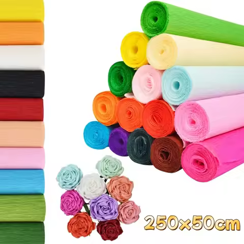 Colored Crepe Paper Roll Crepe Paper Sheets Origami Flower Making Crinkled Crepe Paper DIY Craft Gif