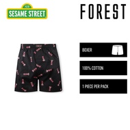 Forest Boxer Lelaki (2pcs) | Forest X Sesame Street Mens Cotton Boxer Assorted Colours - SUD1031X