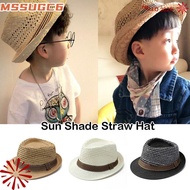 MSSUGYL Straw Fedora Hat, Short Brim Trilby Sun Cap, Outdoor Breathable Straw Floral Hat Man