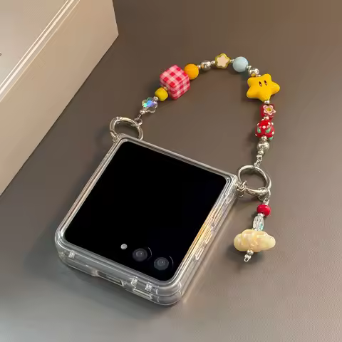 Cute Transparent Clear TPU Phone Case with Cloud Star Bracelet Chain for Motorola Razr 60ultra Razr