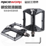 R RACEWORK Bicycle Pedal Mountain Bike Pedal Sanpeilin Anti-slip Road Bike Cycling Pedal