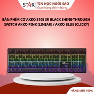 Akko 3108 SR Black Shine Through Mechanical Keyboard | Switch Akko Blue (Clicky) -