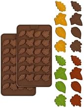 2Pcs Brown Silicone Gummy Molds,Maple Leaf Silicone for Chocolate Candy Cavity Non-Stick Hard Tack Candy Molds Silicone Mold for Fondant Biscuits Cookie Wax Melts,Chocolate Molds,Candy Making Supplies